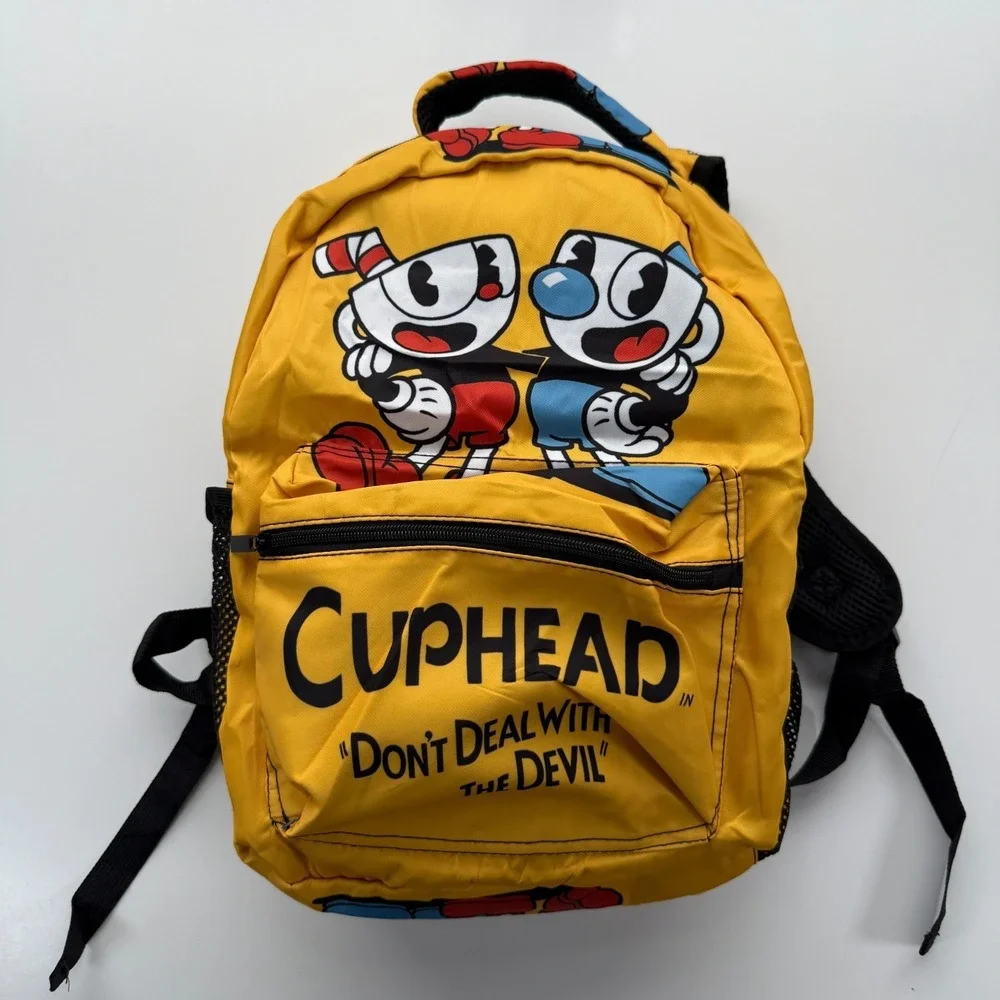 Cuphead And MugMan Loungefly‎ Dont Deal with the Devil Backpack Yellow Full Size